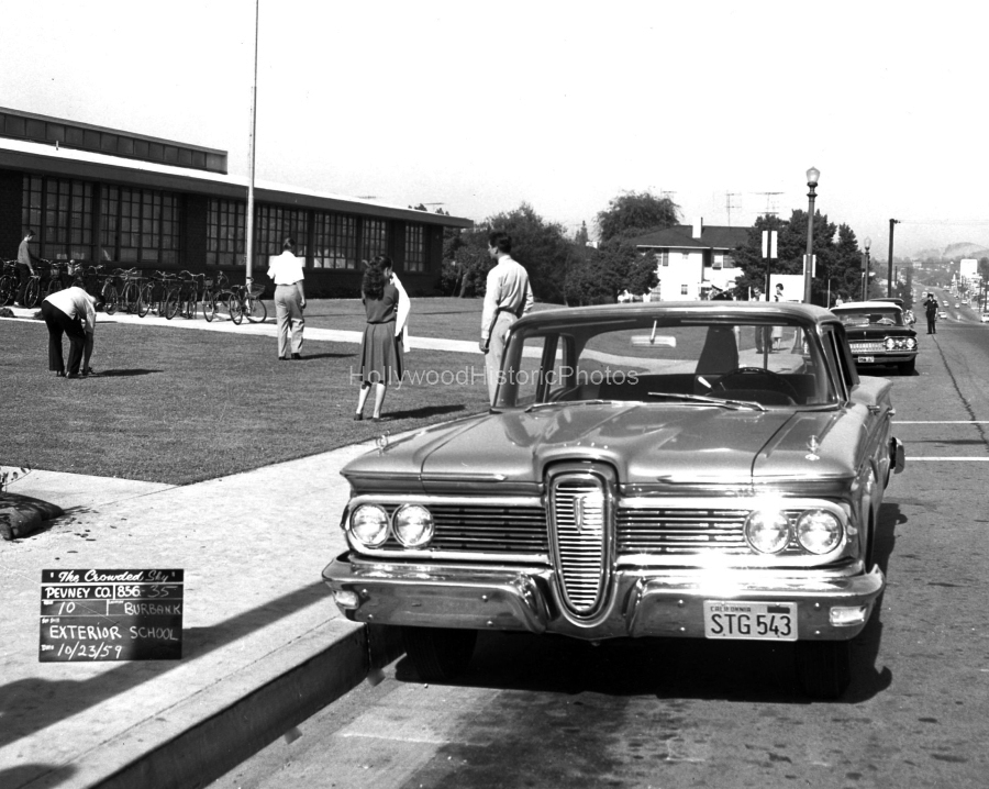 Burbank High School 1960 On location filming The Crowded Sky wm.jpg
